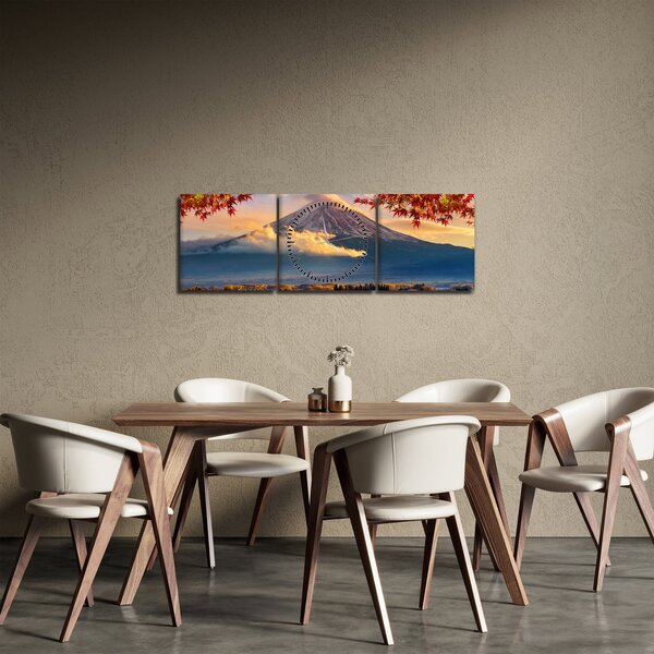 Obraz - Japonsko, Hora Fudži (s hodinami) (90x30 cm)