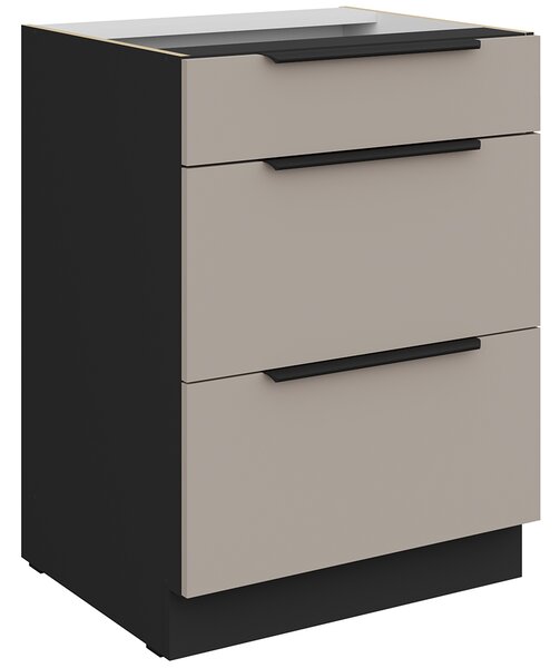 Kuchyňská linka ARIA cb | 390 cm | UNI dvířka | ANTI FINGERPRINT povrch | černá/béžová