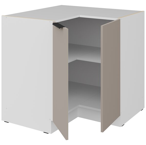 Kuchyňská linka ARIA lb | 270x230 cm | ANTI FINGERPRINT povrch | UNI dvířka | bílá/béžová