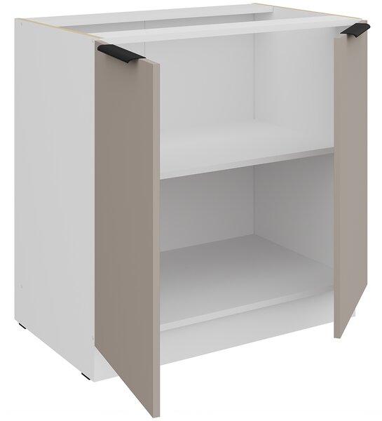 Kuchyňská linka ARIA lb | 270x230 cm | ANTI FINGERPRINT povrch | UNI dvířka | bílá/béžová