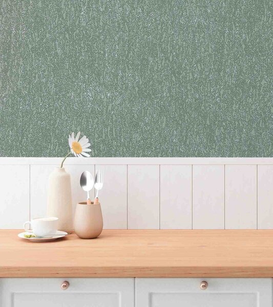 A.S. Création | Vliesová tapeta na zeď Hygge 3 79095-2 | 0,53 x 10,05 m | zelená, metalická