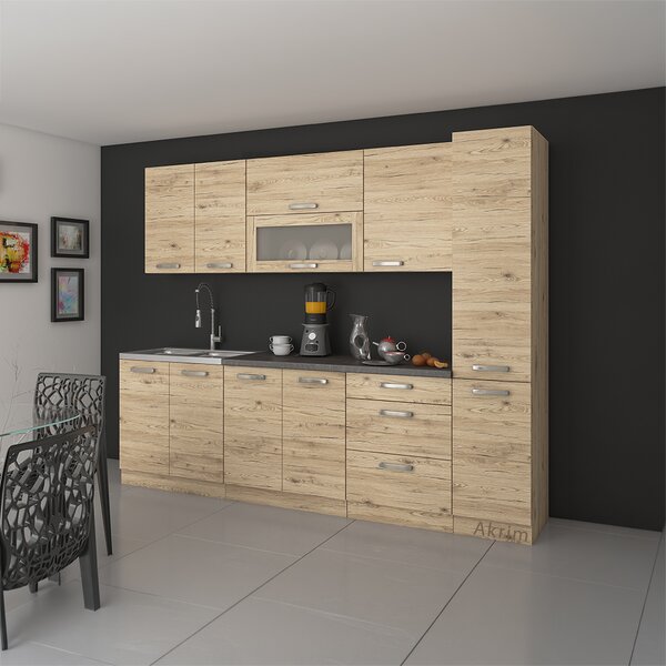 Kuchyňská linka BORDEAUX | 260 cm | UNI provedení | dub bordeaux