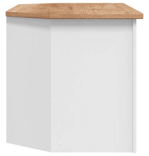 Rohová TV skříňka bílá 93x49x49 cm masivní borovice řada Panama 282687