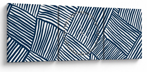 Obraz - 3D linie (s hodinami) (90x30 cm)