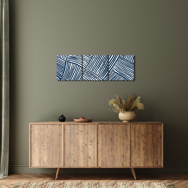 Obraz - 3D linie (s hodinami) (90x30 cm)