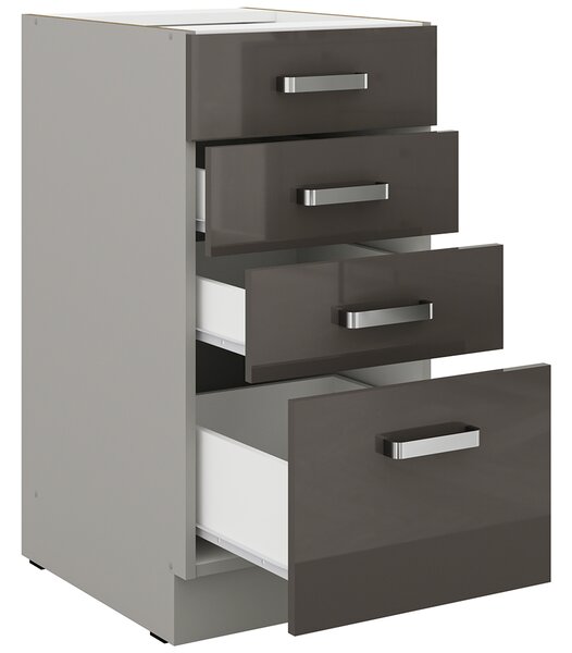 Kuchyňská linka GREY gr | 180 cm | UNI dvířka | světle šedá/tmavě šedá lesk