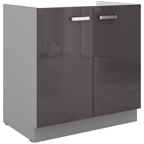Kuchyňská linka GREY gr | 180 cm | UNI dvířka | světle šedá/tmavě šedá lesk
