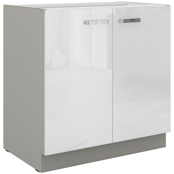 Kuchyňská linka BIANCA sb | 260 cm | UNI dvířka | světle šedá/bílá lesk
