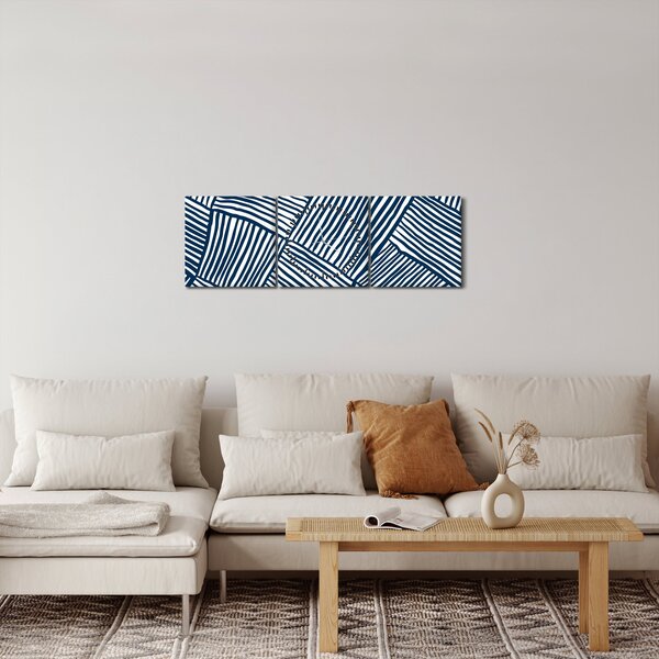 Obraz - 3D linie (s hodinami) (90x30 cm)