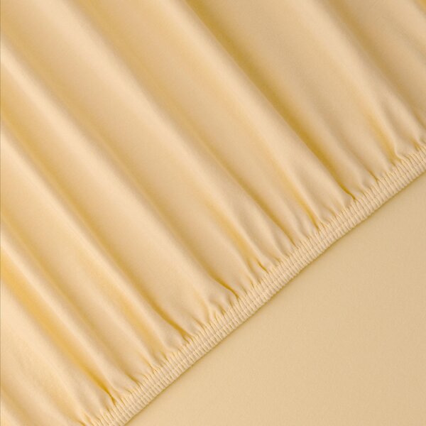 ELASTICKÉ PROSTĚRADLO, žerzej, šampaňská, 90-100/200-220 cm Florella - Prostěradla