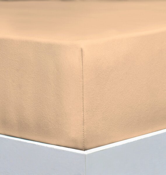 ELASTICKÉ PROSTĚRADLO, žerzej, šampaňská, 90-100/200-220 cm Florella - Prostěradla