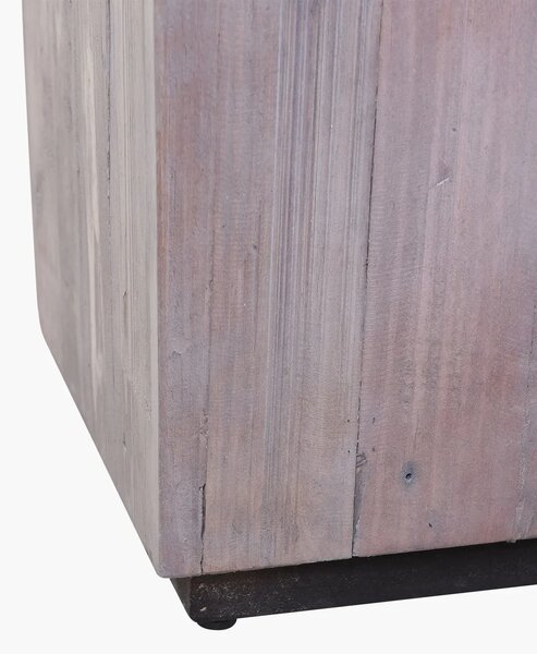 Dřevěný květináč ELEMENTO, dřevo, šířka 90 cm, bílá antik