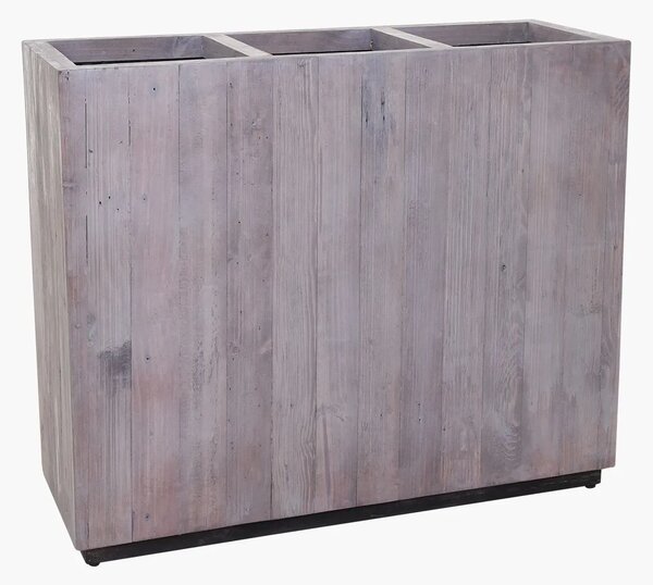 Dřevěný květináč ELEMENTO, dřevo, šířka 90 cm, bílá antik