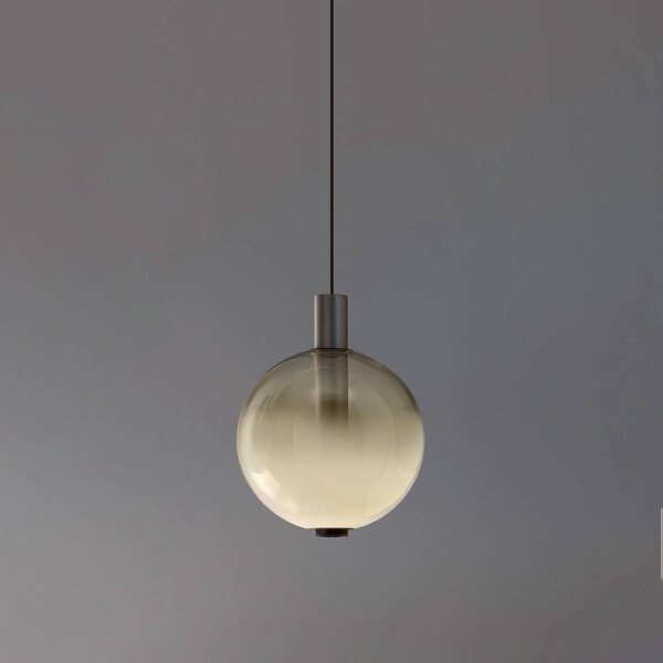 OLEV LED závěsné světlo BEAM STICK NUANCE, šedé, Ø 20 cm, 927, stmívatelný, Hliník / šedá / zinek, Obývací pokoj / jídelna, Sklo, Design
