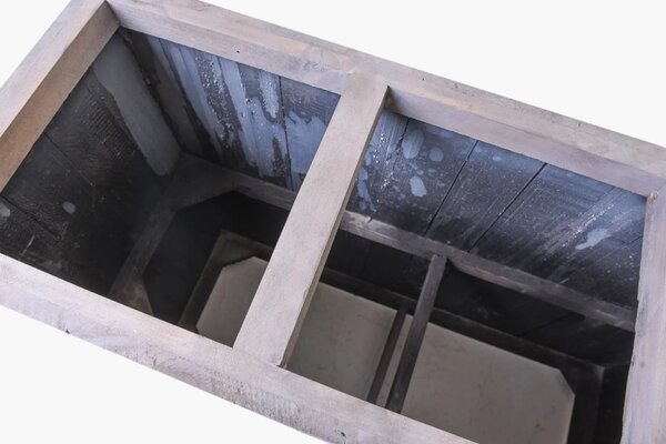 Dřevěný květináč ELEMENTO, dřevo, šířka 90 cm, bílá antik