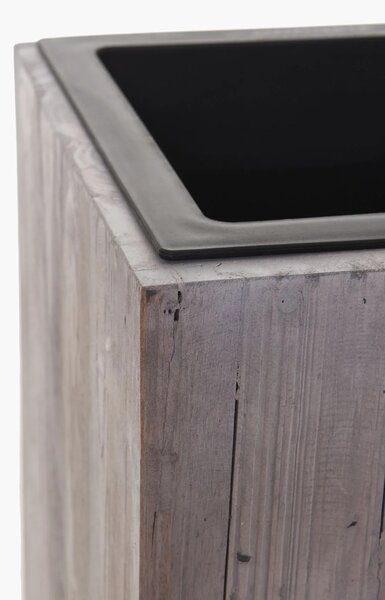 Dřevěný květináč ELEMENTO, dřevo, šířka 90 cm, bílá antik