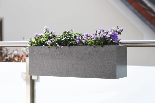 Balkónový truhlík BENNO, vláknocement, šířka 62 cm, šedý