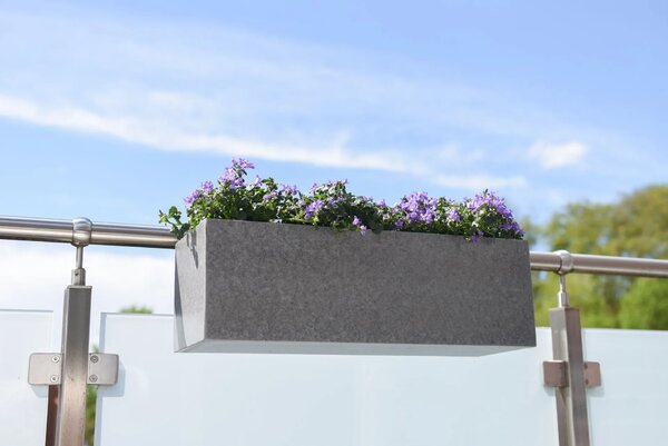 Balkónový truhlík BENNO, vláknocement, šířka 62 cm, šedý