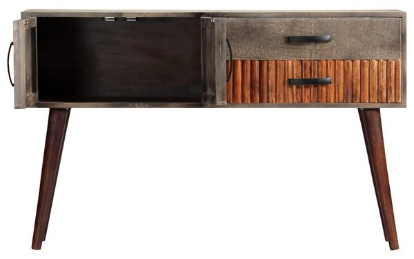 Konzolový stolek šedý 120 x 35 x 75 cm masivní hrubý mangovník 282742