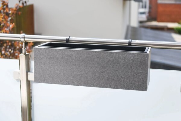 Balkónový truhlík BENNO, vláknocement, šířka 62 cm, šedý