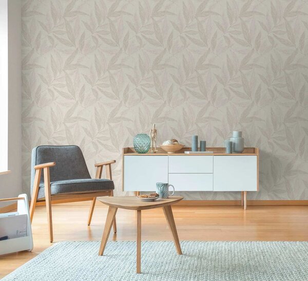 A.S. Création | Vliesová tapeta na zeď Hygge 3 79096-2 | 0,53 x 10,05 m | krémová, béžová, metalická