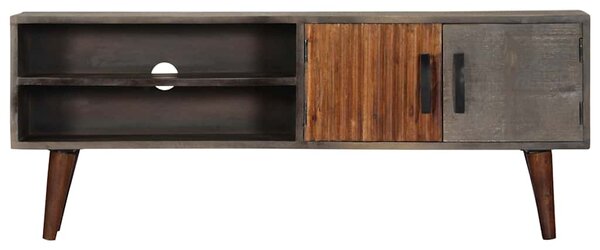 TV stolek šedý 130 x 30 x 46 cm masivní hrubý mangovník 282743