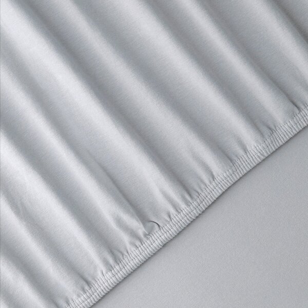 ELASTICKÉ PROSTĚRADLO, žerzej, světle šedá, 90-100/200-220 cm Florella - Prostěradla