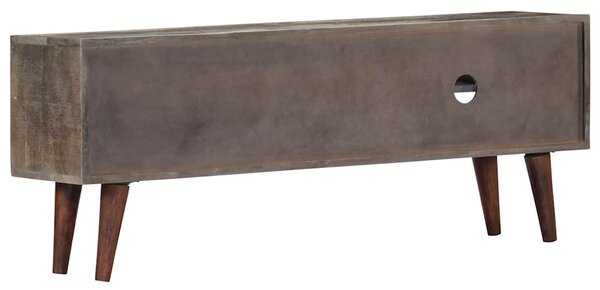 TV stolek šedý 130 x 30 x 46 cm masivní hrubý mangovník 282743