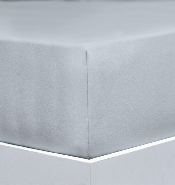 ELASTICKÉ PROSTĚRADLO, žerzej, světle šedá, 90-100/200-220 cm Florella - Prostěradla