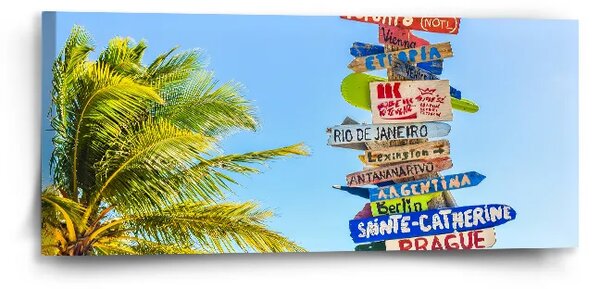Sablio Obraz Ukazatele měst - 110x50 cm