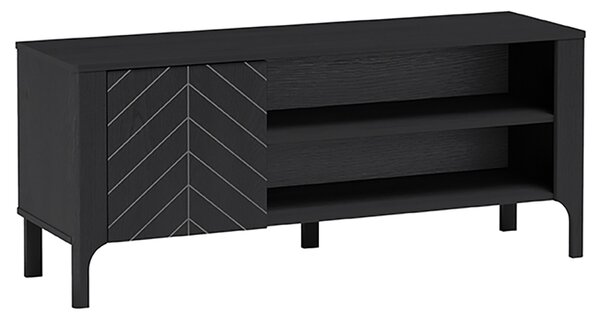 TV stolek MALUMI MM-6 | s policemi | 135 cm | černá