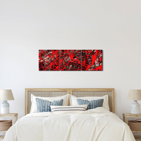 Obraz - Expresivní abstrakce (s hodinami) (90x30 cm)