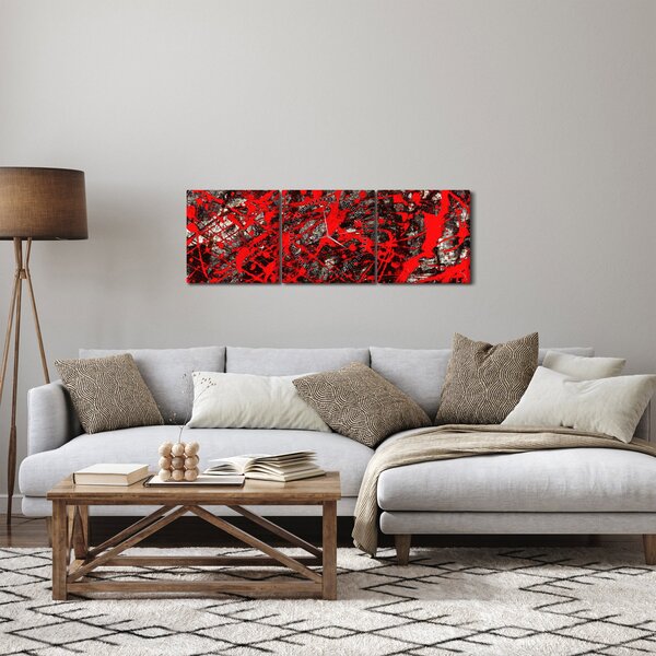 Obraz - Expresivní abstrakce (s hodinami) (90x30 cm)