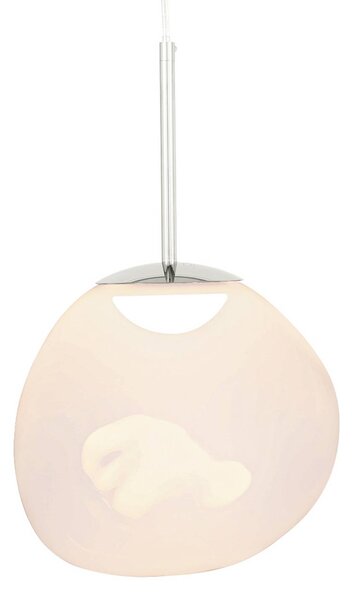 Tom Dixon Dixon, závěsné světlo LED Melt, Ø 28 cm, opálová/stříbrná, stmívatelný, Bílá / opál, Obývací pokoj / jídelna, Plast, Design