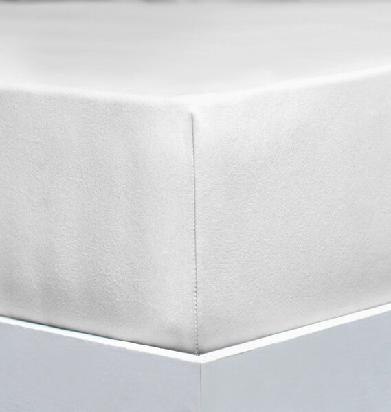 ELASTICKÉ PROSTĚRADLO, žerzej, bílá, 90-100/200-220 cm Florella - Prostěradla