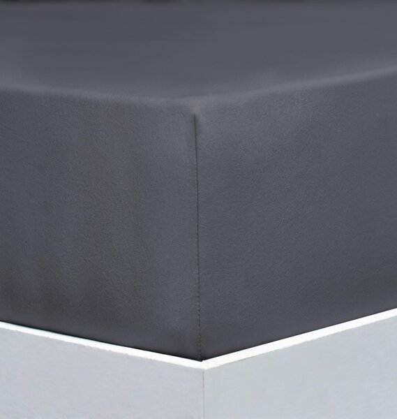 ELASTICKÉ PROSTĚRADLO, žerzej, tmavě šedá, 90-100/200-220 cm Florella - Prostěradla