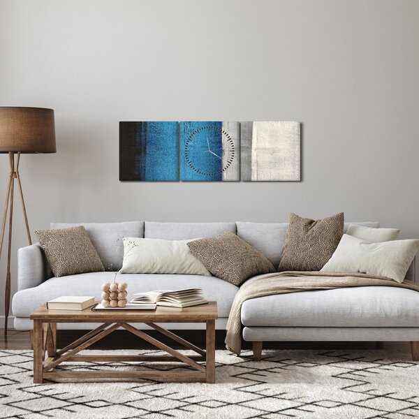 Obraz - Abstrakce (s hodinami) (90x30 cm)