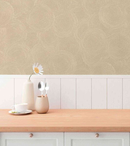 A.S. Création | Vliesová tapeta na zeď Hygge 3 79093-4 | 0,53 x 10,05 m | béžová ,zlatá, krémová