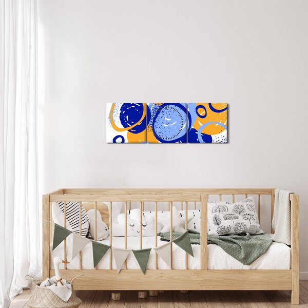 Obraz - Světlý motiv s kruhy (s hodinami) (90x30 cm)