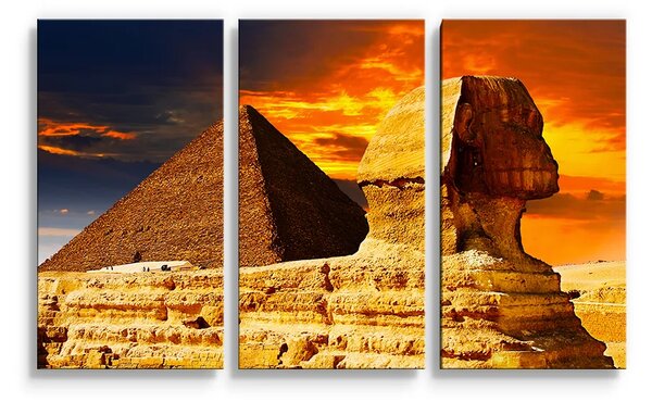 Sablio Obraz - 3-dílný Pyramidy - 120x80 cm
