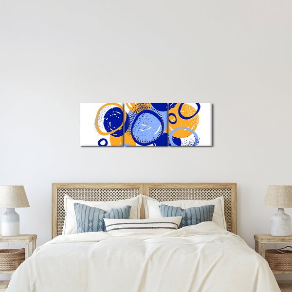 Obraz - Světlý motiv s kruhy (s hodinami) (90x30 cm)