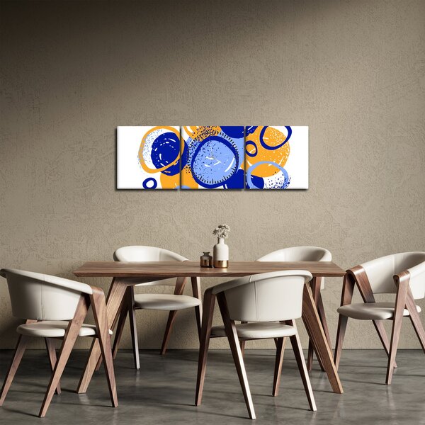 Obraz - Světlý motiv s kruhy (s hodinami) (90x30 cm)