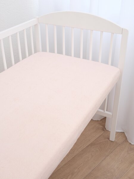 MK Lůžkoviny Froté prostěradlo do postýlky 60 × 120 cm - pudrová