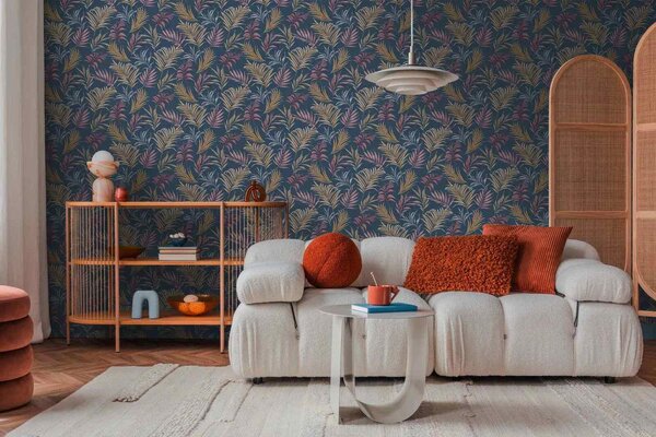 A.S. Création | Vliesová tapeta na zeď COSMO Living 79108-5 | 0,53 x 10,05 m | modrá, vínová, hnědá, béžová, růžová