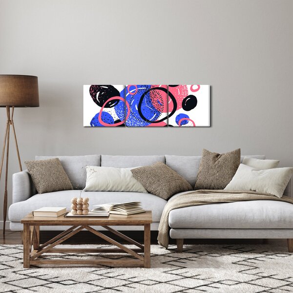 Obraz - Motiv s kruhy v živých barvách (s hodinami) (90x30 cm)