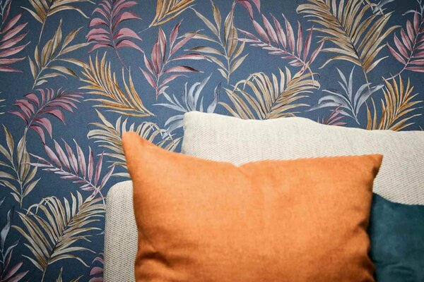 A.S. Création | Vliesová tapeta na zeď COSMO Living 79108-5 | 0,53 x 10,05 m | modrá, vínová, hnědá, béžová, růžová