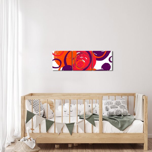 Obraz - Motiv s kruhy v teplých barvách (s hodinami) (90x30 cm)
