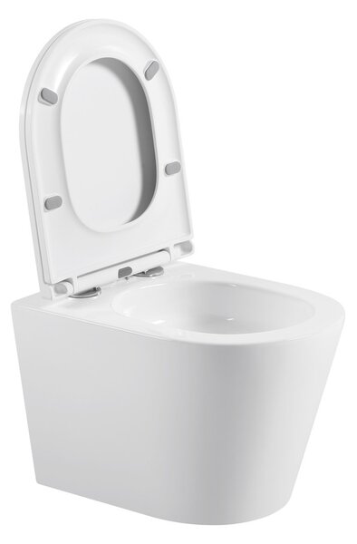 Erga Vento, závěsná WC mísa 490x365x365mm, Tornado 2 + toaletní sedátko s pomalým zavíráním, bílá, ERG-V03-VENTO-TO2-WH