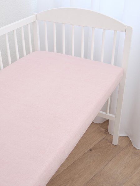 MK Lůžkoviny Froté prostěradlo do postýlky 60 × 120 cm - starorůžová