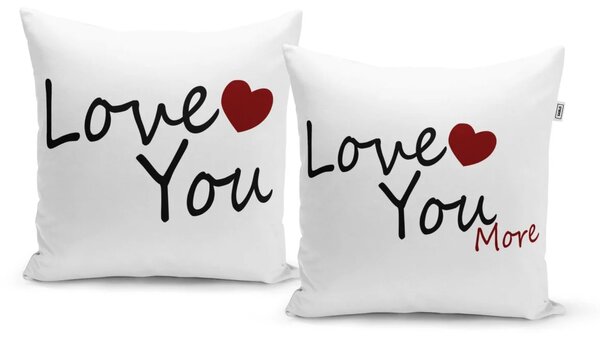 Sablio Polštáře Love you, Love you more: 2ks 40x40 cm